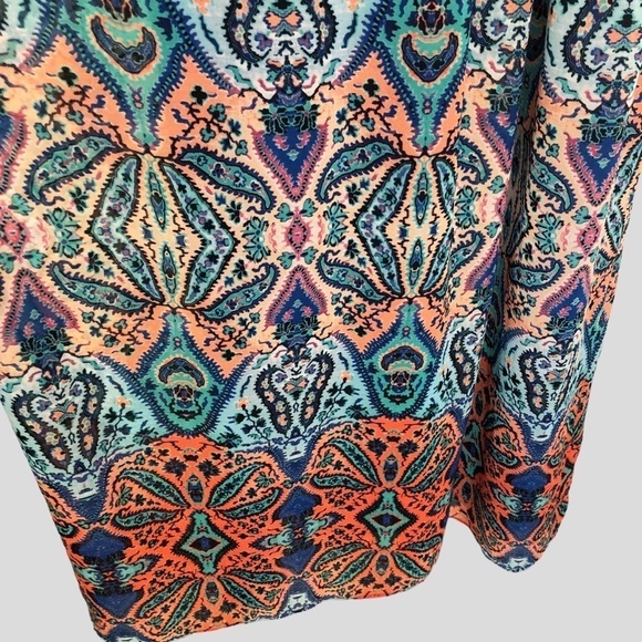 Eliza J. Chiffon Teal Multi Halter Dress - Picture 11 of 16